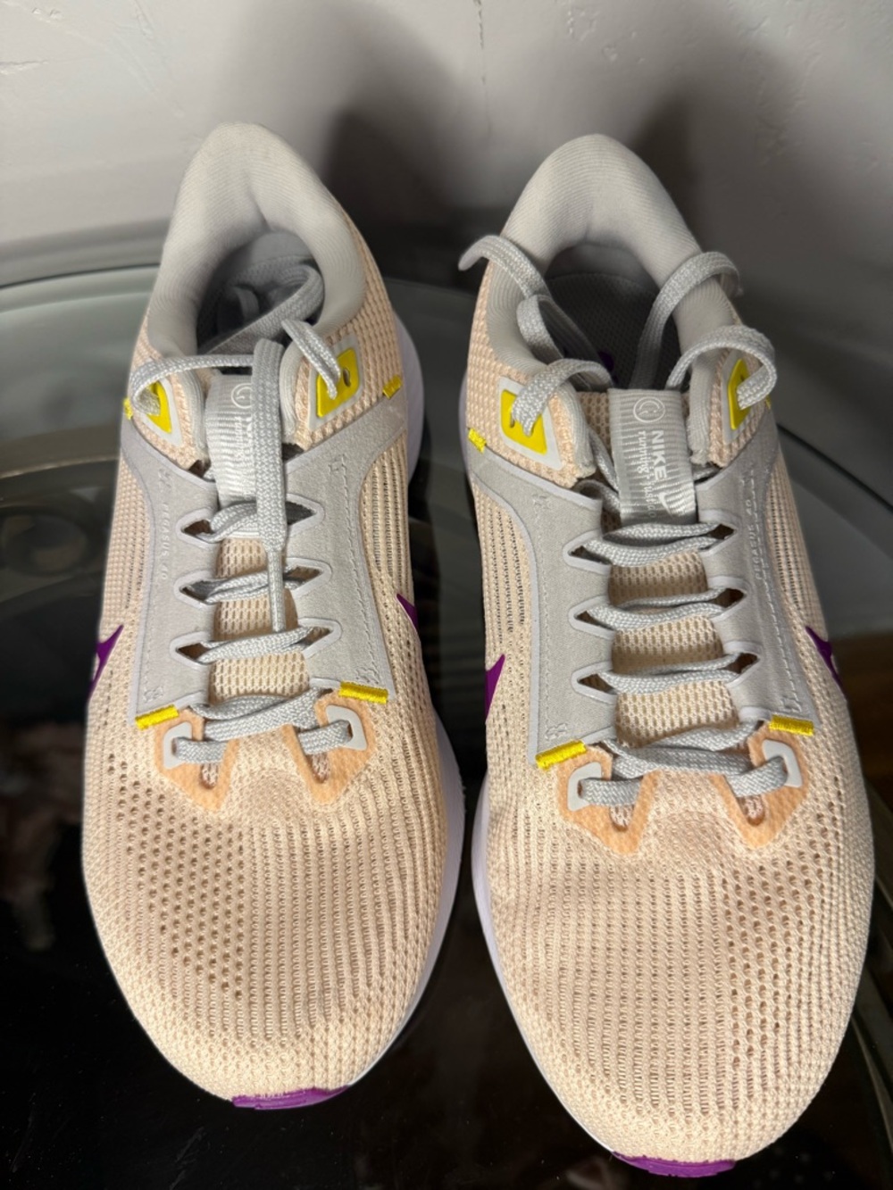 Nike Women’s Athletic Sneakers - Beige/Pink with Purple & Yellow Accents